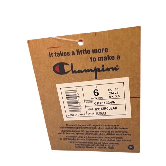 Champion IPO Circular Slides Scarlet Red – Rare Logo Style Women’s Size 6 - Picture 7 of 7